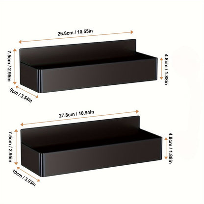 Magnetic Spice Rack for Refrigerator Wall Mounted Large Capacity Spice Organizer - Multifunctional Kitchen Storage Rack with Polished Finish, Easy Clean, Space Saving Fridge Spice Holder Black White