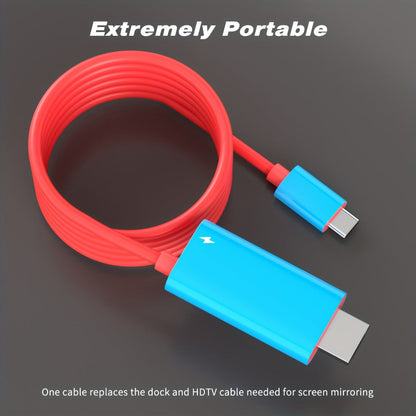 USB C to HDMI Cable 4K 30Hz for Nintendo Switch OLED - PD 100W Charging Portable USB-C HDTV Adapter for Laptop Tablet Phone MacBook