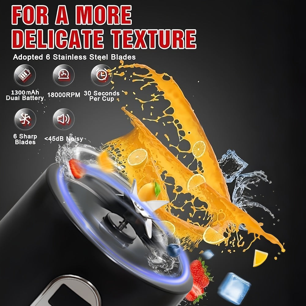 Portable Blender with Clear Cylindrical Cup, Digital Timer Display, Flip-Up Handle and Three Color Options