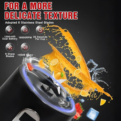 Portable Blender with Clear Cylindrical Cup, Digital Timer Display, Flip-Up Handle and Three Color Options