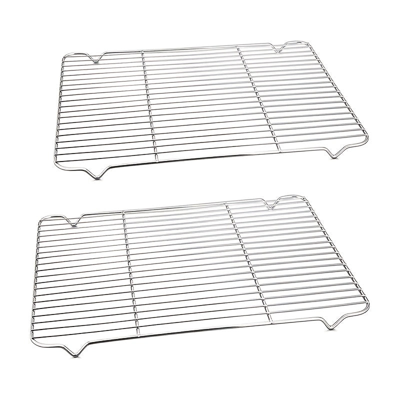 Two-Piece Carbon Steel Cooling Rack Set in Two Sizes for Cookies, Cakes, Roasting and Grilling