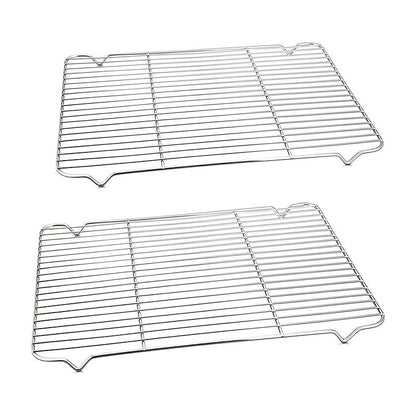 Two-Piece Carbon Steel Cooling Rack Set in Two Sizes for Cookies, Cakes, Roasting and Grilling