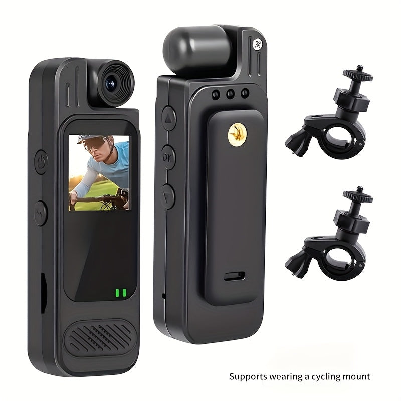 Mini Body Camera 1080P HD with Night Vision & 180° Rotating Lens – 5-Hour Battery, Loop Recording, Infrared IR Lights, USB Rechargeable for Outdoor Sports, Travel & Personal Security