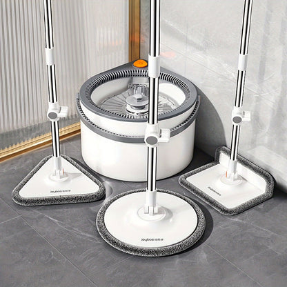 Spin Mop and Bucket Set with Separate Water Chambers, Telescoping Handle and Two Exact Mop Head Configurations
