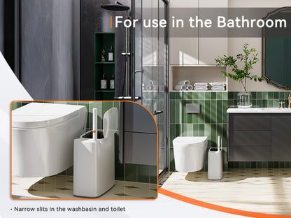 7.7L Bathroom Waste Bin and Disposable Toilet Brush Station with 12 or 72 Replacement Heads
