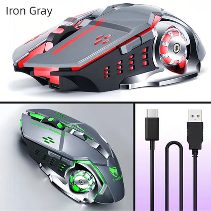 Wireless Gaming Mouse RGB Rechargeable T-WOLF 2.4GHz Ergonomic Large Mouse for PC Laptop Tablet Mac Chromebook Adjustable DPI Quiet Click Work Gaming Study Back to School Gift