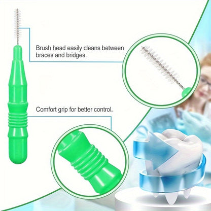 Interdental Brush Picks 350 Pack Soft Floss Dental Toothpick Cleaners Mixed Color - Oral Care Flosser Refill Set for Braces Bridges Implants Teeth Cleaning