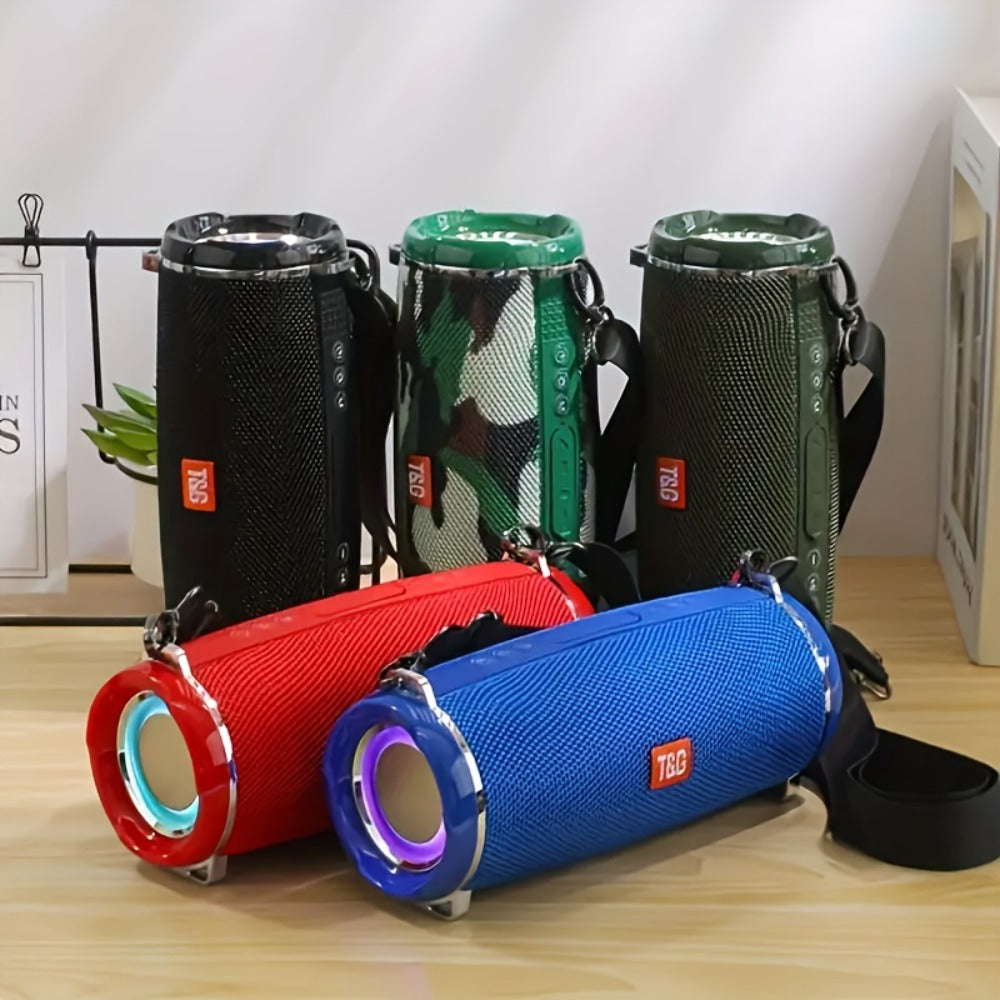 TG192 IPX4 Waterproof Portable Bluetooth Speaker Outdoor 2400mAh Rechargeable Wireless Speaker Color-Changing LED Breathing Light for Camping Picnic Party School Sports Family