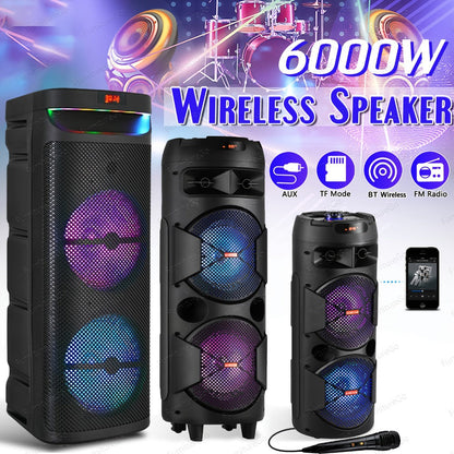 Portable Bluetooth Speaker Party Boombox with Dual Subwoofers, RGB, TWS and Up to 20 Hours Playback