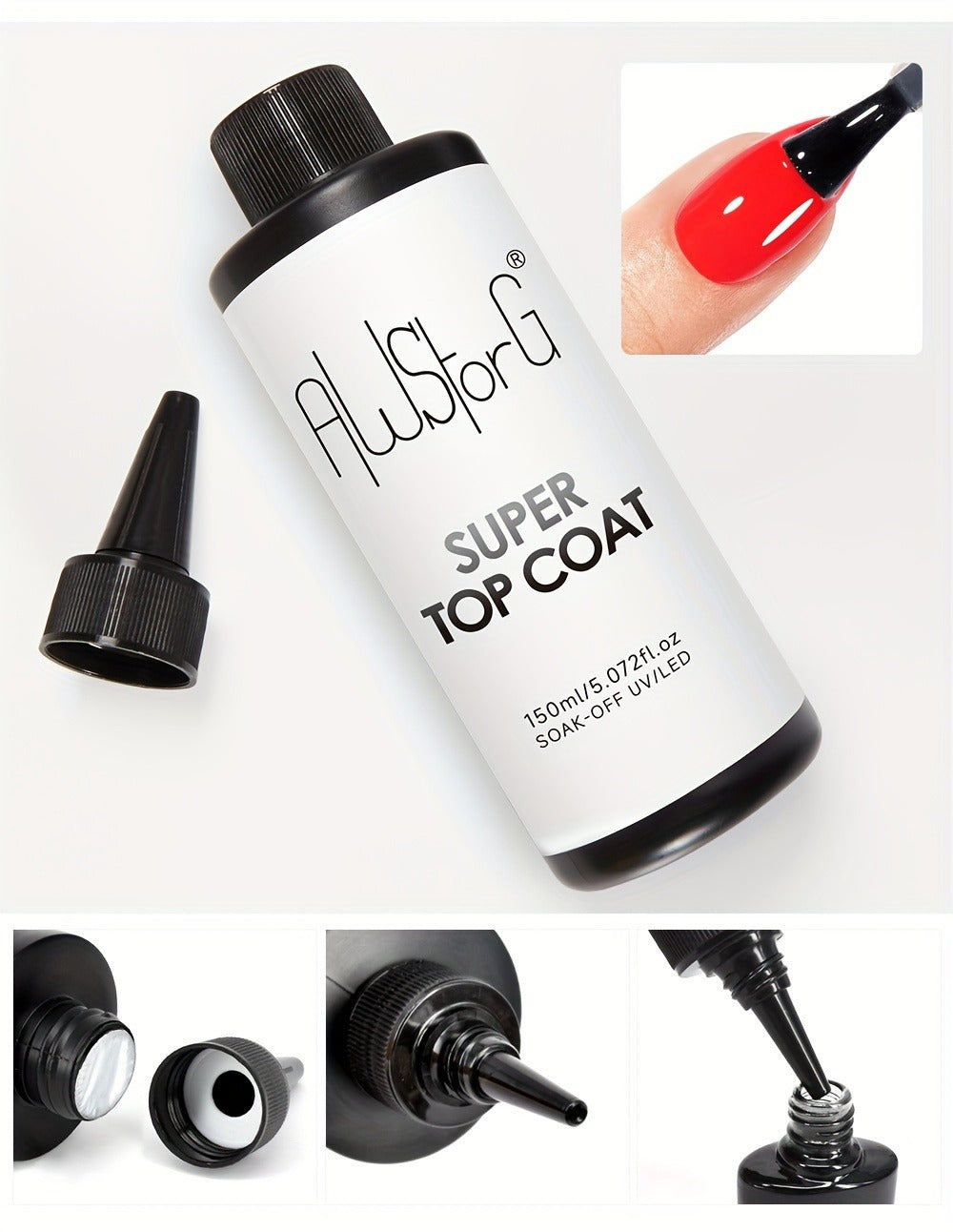 Gel Nail Polish – Gel Nail Top Coat 15ml Super Glossy & Matte Soak-Off LED Base Coat — Long-Lasting Salon Manicure Functional Gel…