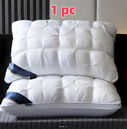 Hotel Quality Pillow Soft Polyester Fiber Bed Pillow with Zipper Closure for Deep Sleep Neck Support, Machine Washable All Season Pillow for Home Bedroom, White Grey 1 2 4 Pack