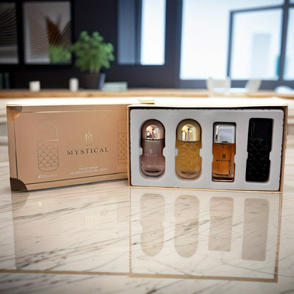 Perfume Gift Set 4 Pieces Travel Size Mini Spray - Long Lasting Fresh Floral Fragrance for Women and Men Unisex Portable Set Mother's Day Valentine Birthday
