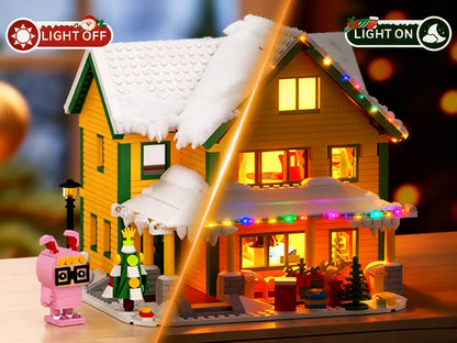 Christmas Story Building Blocks Set 1146 Pcs – LED Lit Classic Movie Style Christmas House Model Character Figures Holiday Display Decoration Family Gift Adults Kids
