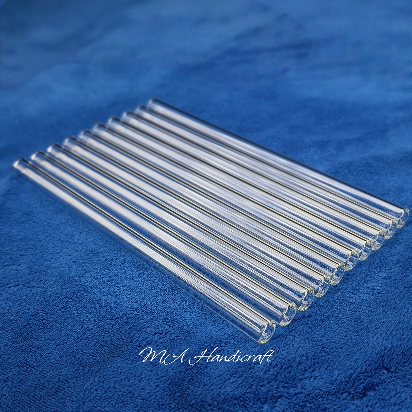 Borosilicate Glass Straws 10pcs Reusable Clear 12mm Wide, Heat Resistant 150°C Dishwasher Safe, Glass Drinking Straws for Hot Cold Drinks Coffee Tea Smoothies Juice, 3 Sizes Available