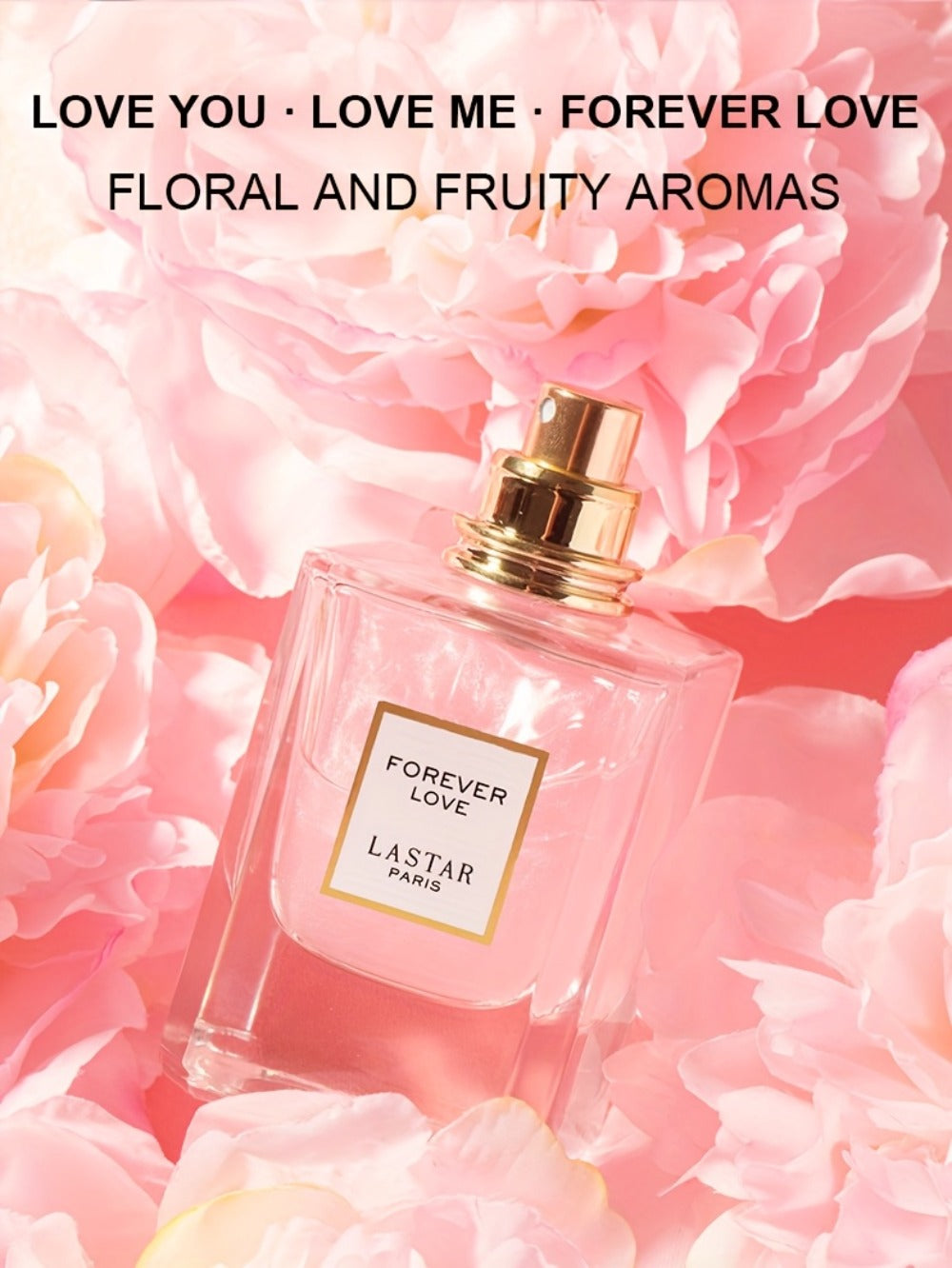 LASTAR Forever Love Shimmer Pink Eau de Parfum Spray, 55ml Bottle with Floral and Fruity Scent Profile