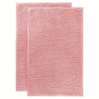 Chenille Bath Rug Extra Thick Soft Absorbent Non-Slip Bathroom Mat Machine Washable, Multiple Sizes & Colors