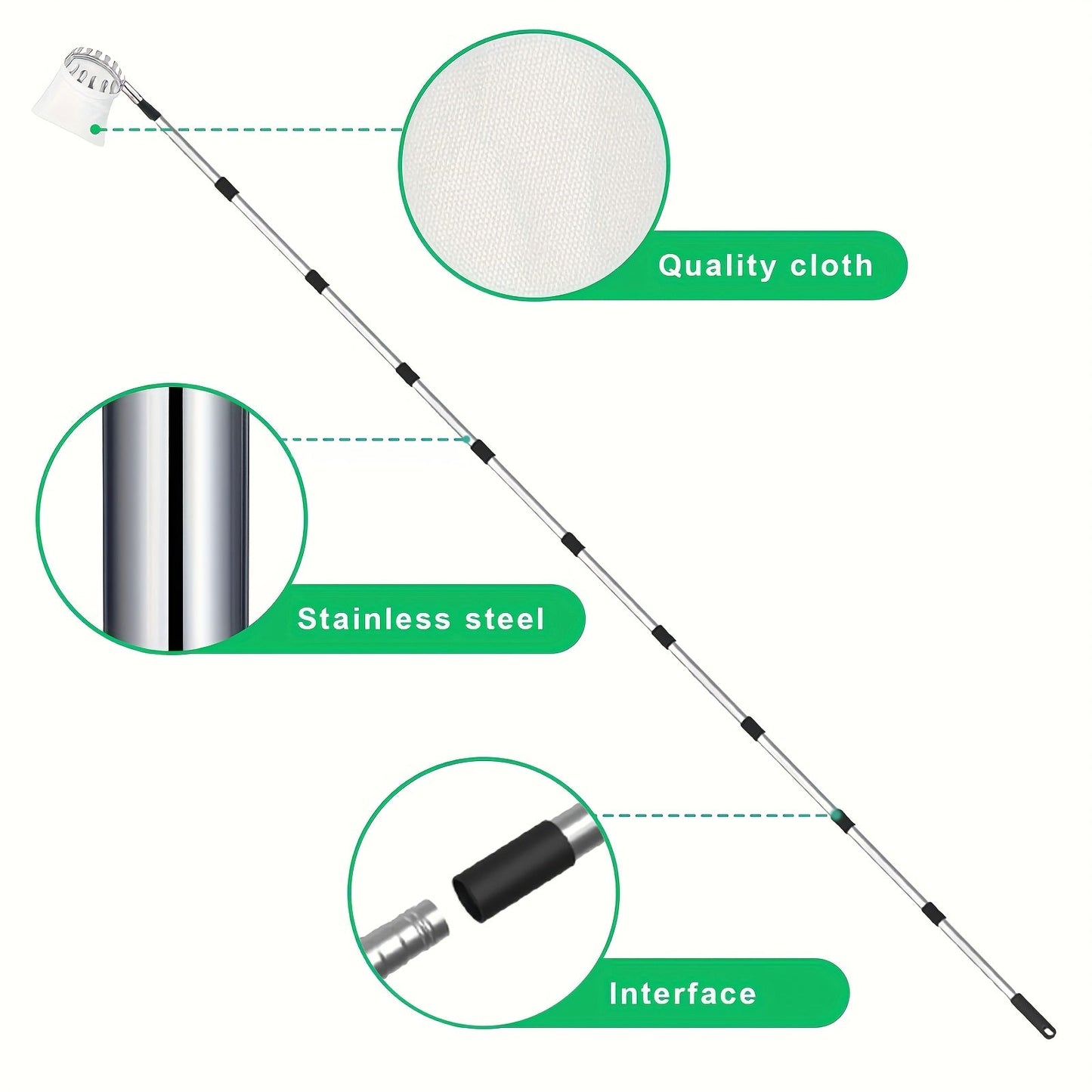 Telescoping Fruit Picker with 11-Foot Pole and Basket, Available with or without Collection Bag