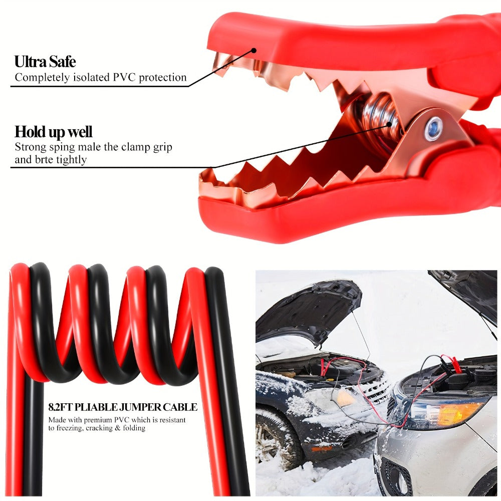 Car Roadside Emergency Kit with Jumper Cables, Towing Rope & Multifunctional Shovel – Complete Vehicle Safety Kit for Cars, Trucks & SUVs, Essential Road Trip & Winter Car Gift