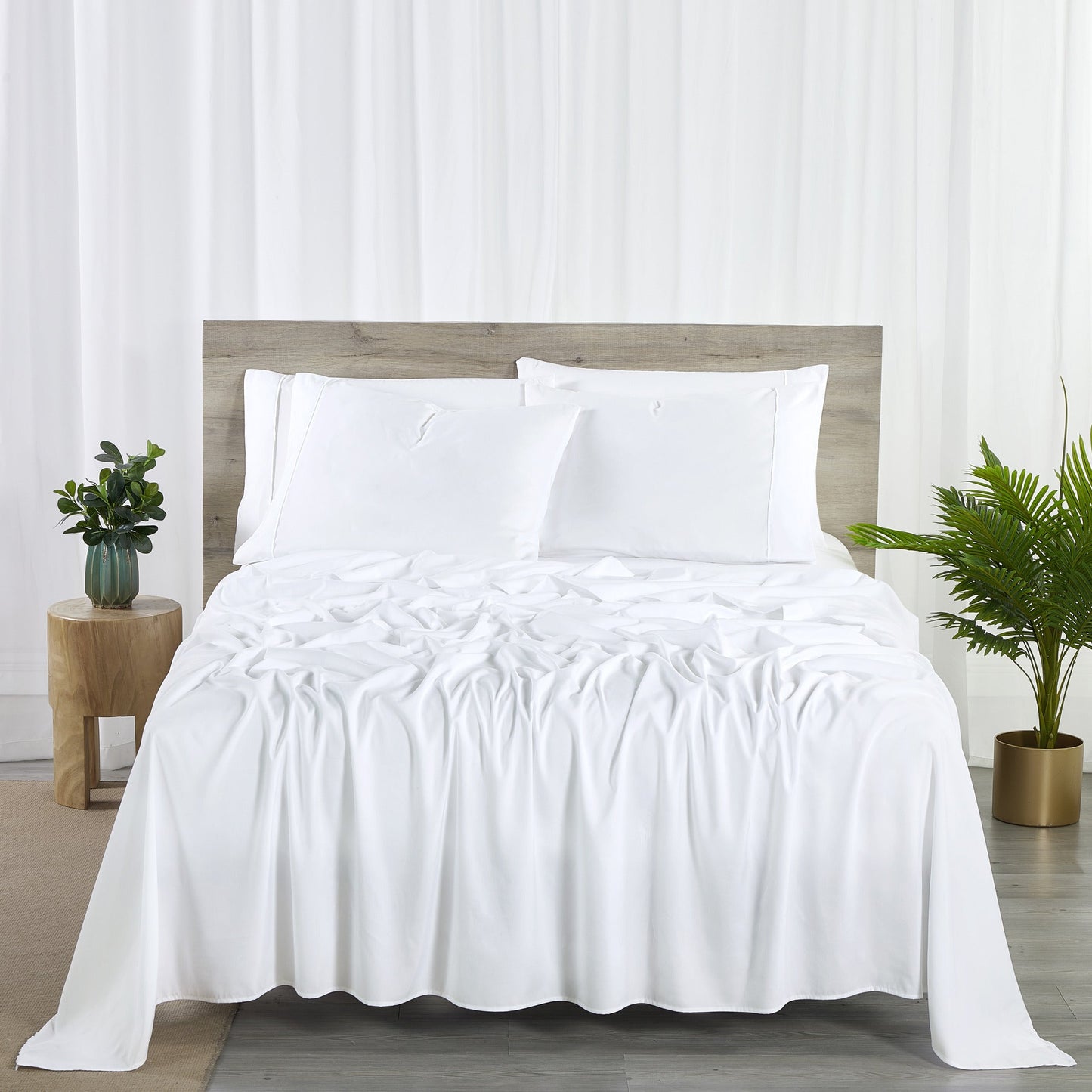 Sheet Set, 2000-Thread-Count 50% Microfiber and 50% Bamboo Blend with 16-Inch Fitted Pocket and Size-Based Pieces