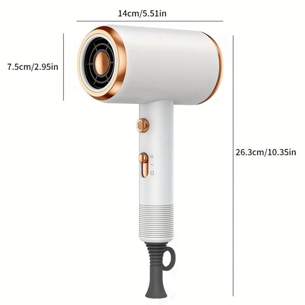 Ionic Hair Dryer 1600W with Diffuser Concentrator Nozzle 2 Speed 3 Heat Settings Cool Shot ALCI Safety Plug Brushed Motor Anti-Frizz Portable Blow Dryer for Straight Curly Wavy Hair Home Travel Salon