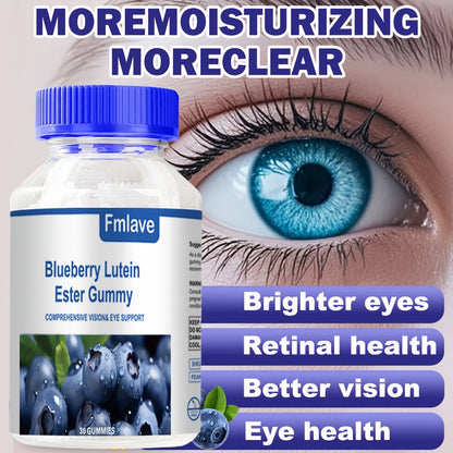 Lutein Eye Health Gummies Blueberry 30-Day Supply - Vision Clarity & Blue Light Protection Eye Vitamins for Kids & Adults - Individually Packed Chewable Eye Supplement 30 Count