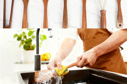 Wooden Kitchen Utensils Set 3/5/7Pcs – Natural Wood Spoons, Spurtle, Ladle & Wok Spatulas for Non-Stick Pans | Heat Resistant, Ergonomic Handle, Easy to Clean