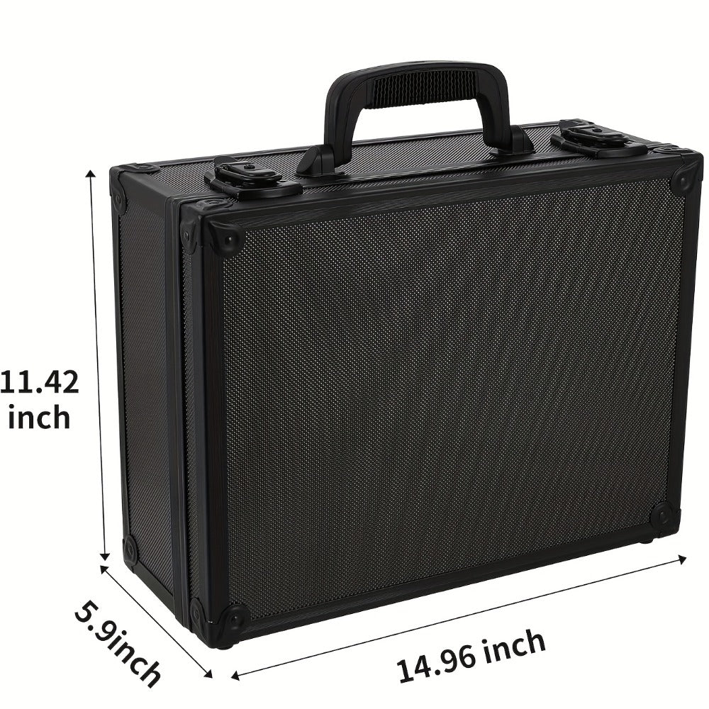 Two-Piece Hard Carrying Case Set for Trading Card Holders with Foam Dividers and Pictured Lock Hardware