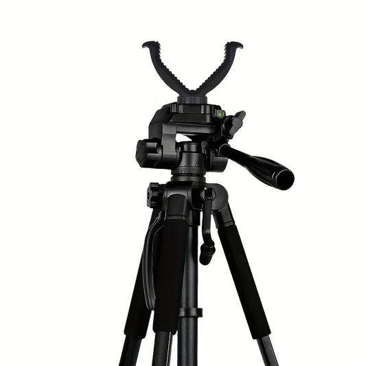 Adjustable V-Shape Shooting Tripod Stand 21-59 Inch, Heavy Duty Rifle Gun Rest Tripod for Outdoor Hunting Shooting Practice Photography, Portable Folding Bipod Tripod with V Yoke for Range and Field Use