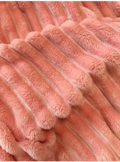 Channel-Textured Throw Blanket in Seven Colors and Four Displayed Size Options from 50 x 60 to 108 x 90 Inches