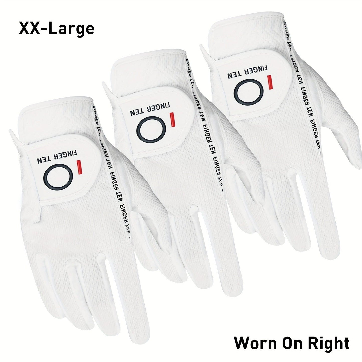 Wet Weather Golf Gloves Rain Grip 3-Pack for Men | Breathable Water-Resistant Golf Gloves for Left & Right Hand – Durable Comfortable Fit in Hot & Wet Conditions (Black, Gray, White | S–3XL)