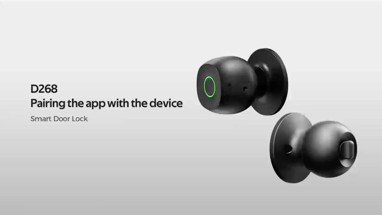 Wireless Smart Door Knob Lock with Fingerprint & App Control - 3-in-1 Biometric Keyless Entry, Auto-Lock, Remote Access Management for Bedroom, Home, Hotel & Office, Easy DIY Install, Black