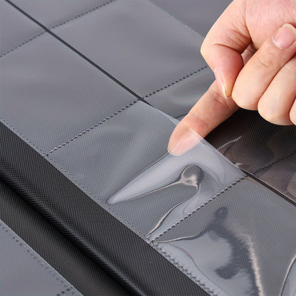 Blue Ringless Trading Card Binder with 16-Pocket Side-Loading Pages, Full Zipper and Large-Capacity Layout