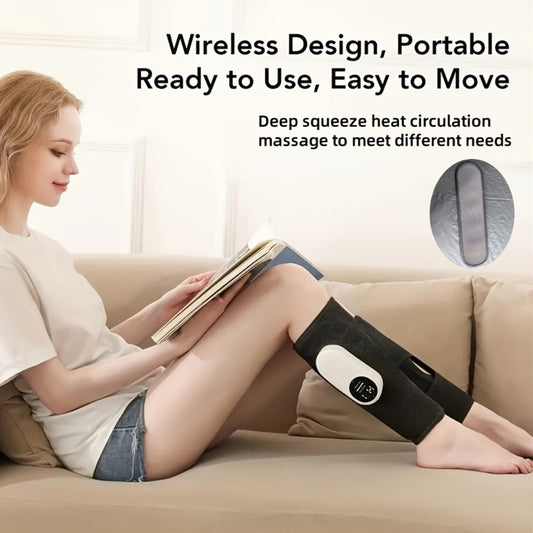 Air Compression Leg Massager – Cordless Calf & Foot Massager with 3 Intensity Levels for Legs, Thighs, Knees & Feet | Circulation Booster, Holiday Gift for Women & Men