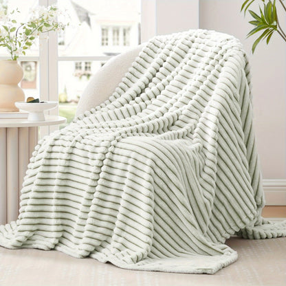 Jacquard Knit Checkered Blanket – Soft Cozy Fluffy Plaid Throw for Couch, Bed & Sofa, All Seasons, 4 Colors, Throw to King Size