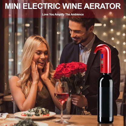 Electric Wine Aerator Decanter Dispenser Set 3-in-1, USB Rechargeable Automatic Wine Pourer with Wine Opener & Stopper, Gift for Wine Lovers