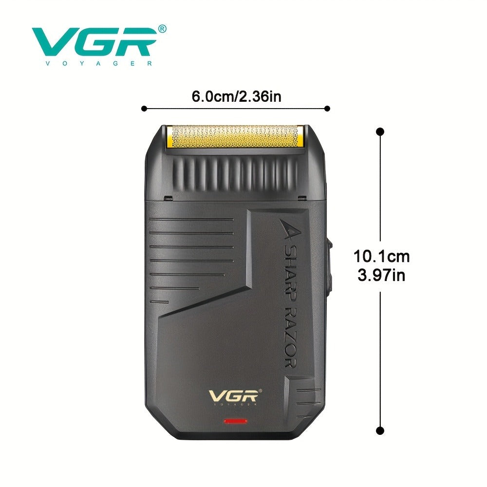 Electric Shaver VGR Cordless Foil Razor with USB Rechargeable Power in Black, Models V-363 or V-375