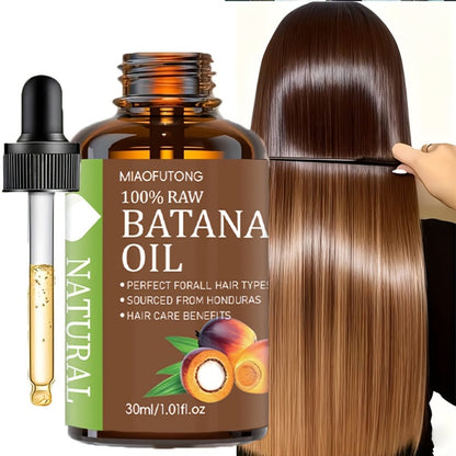 Hair Oil MIAOFUTONG Batana 30ml Amber Dropper Bottle with 1.01fl oz Label for Hair and Scalp Application