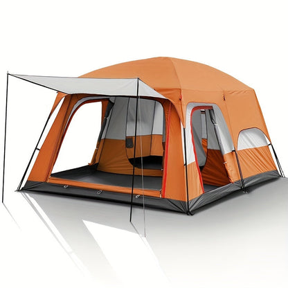Camping Tent Two-Room Family Cabin with Shared Hall, Mosquito-Net Panels and Two Capacity Options