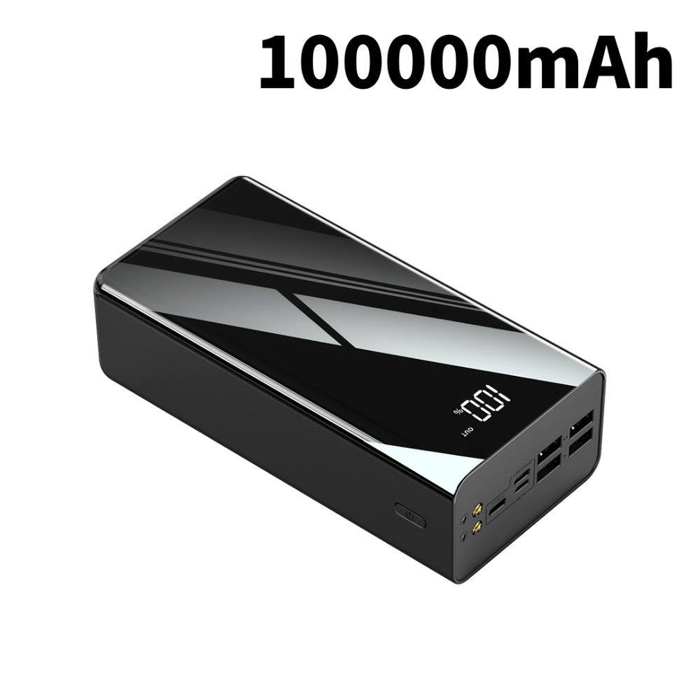 Power Bank 30000mAh or 100000mAh with 22.5W Charging, Digital Display and LED Flashlight in Black or Red