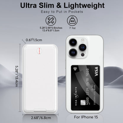 10000mAh Slim Power Bank with 5V/2A Marking, Dual USB-A Outputs and Black or White Color Options