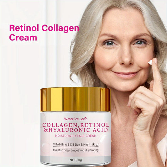 Collagen Retinol Moisturizer Face Cream with Hyaluronic Acid & Jojoba Oil Deep Hydration Anti-Aging Nourishing Radiance Smoothing Cream for All Skin Types Lightweight Formula