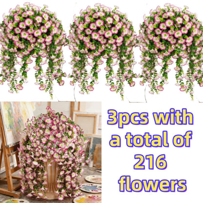Three-Piece Artificial Rose Vine Garland with 216 Listed Flowers in Twelve Exact Color Combinations