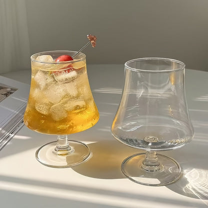 Four-Piece Short-Stem Cocktail Glass Set with Flared Clear Bowls and Rounded Bases for Home Bar Service