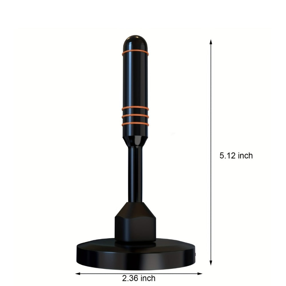 TV Antenna with 5.12-Inch Vertical Receiver, Separate Signal Amplifier, Coaxial Lead and Round Base