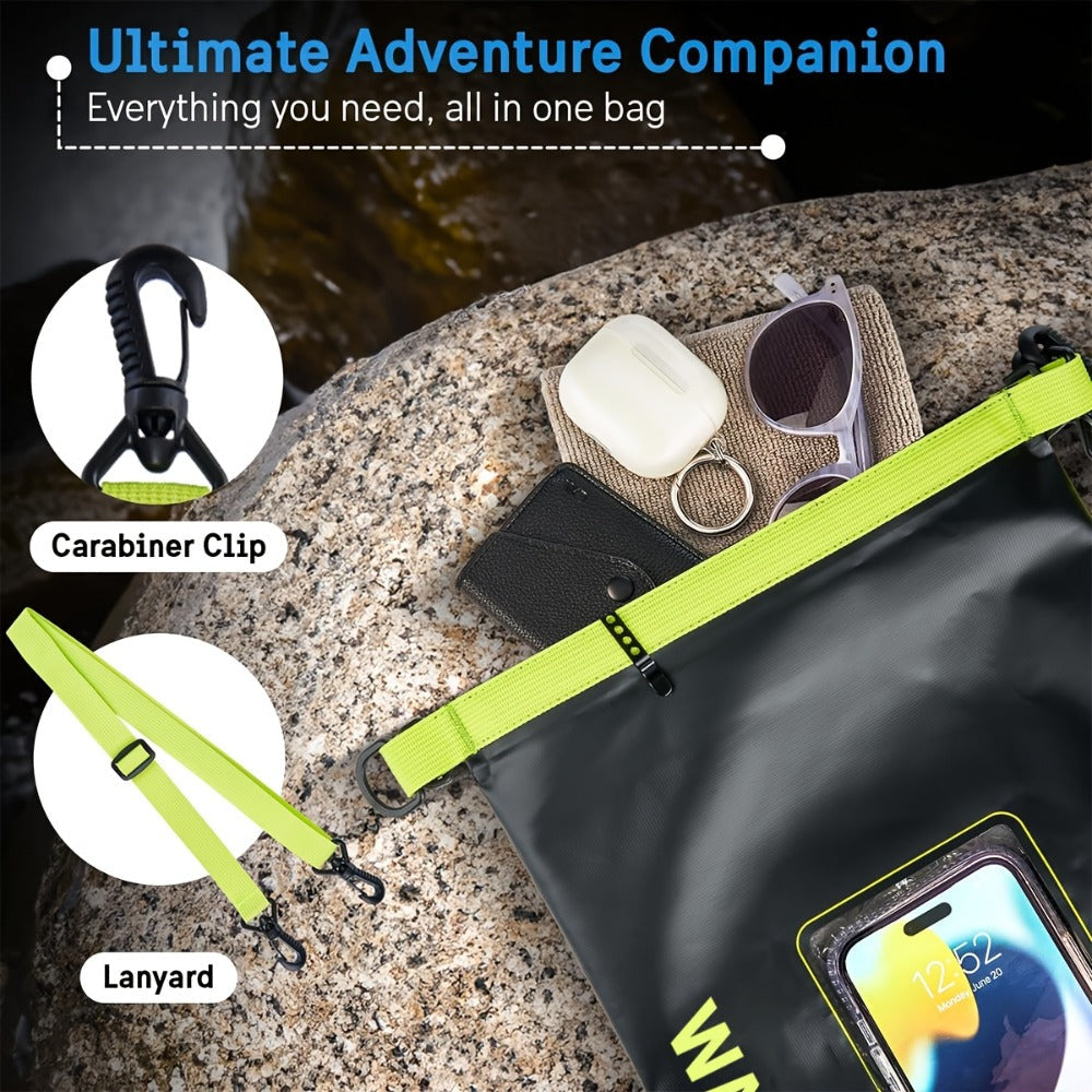 Dry Bag Set 3-Piece Roll Top Backpack with Phone Pouch & Dry Sack - Kayaking with the Listed Color, Size or Set Options for Everyday Carry