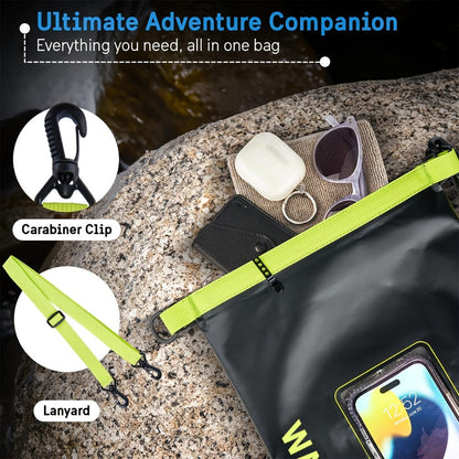 Dry Bag Set 3-Piece Roll Top Backpack with Phone Pouch & Dry Sack - Kayaking with the Listed Color, Size or Set Options for Everyday Carry