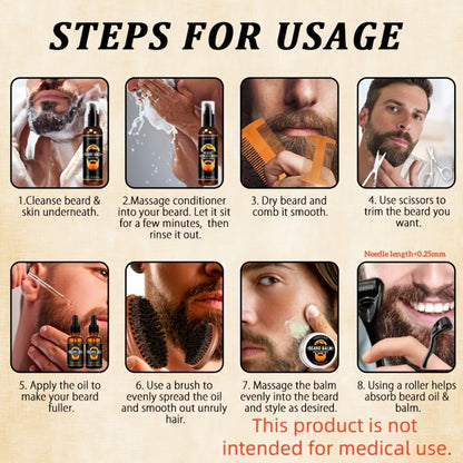 Beard Oil & Balm Grooming Kit for Men — 9-Piece Complete Beard Care Set with Conditioner Wash Brush Comb Clippers Travel Pouch, Beard Pen Option, Birthday Father's Day Gift