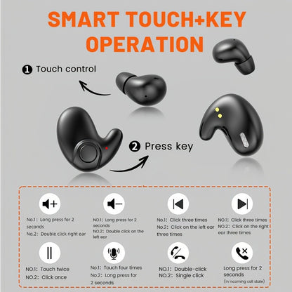2-in-1 Wireless Earphones Couples Shared Audio Long Battery Life Clear Sound TV Movies Music Running Type-C Charging Condenser Mic Semi-Open iOS Android