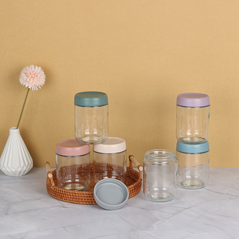 Wide Mouth Mason Jar Set, Six 16oz Glass Containers with Lids and Optional Protective Silicone Sleeves