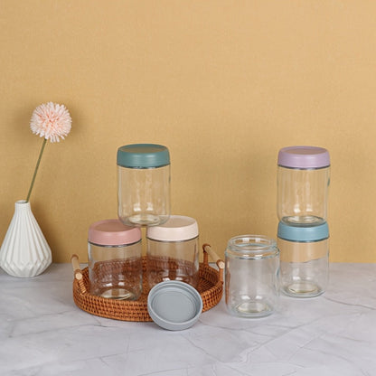 Wide Mouth Mason Jar Set, Six 16oz Glass Containers with Lids and Optional Protective Silicone Sleeves